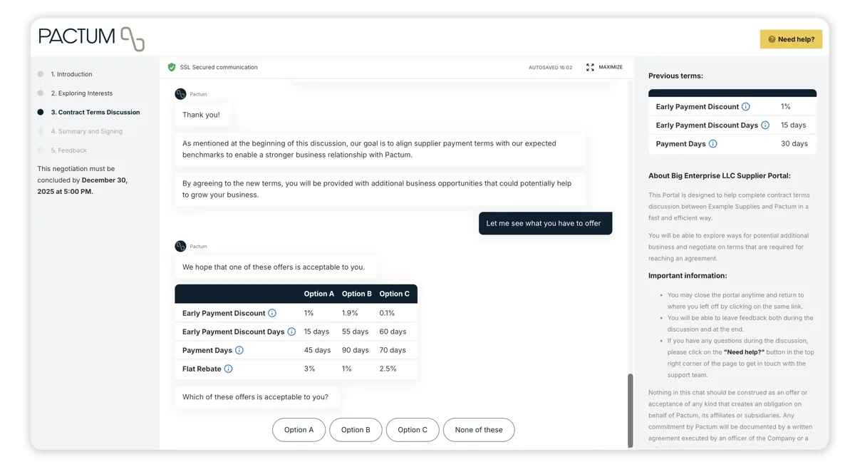 Rebate Negotiation Agent View